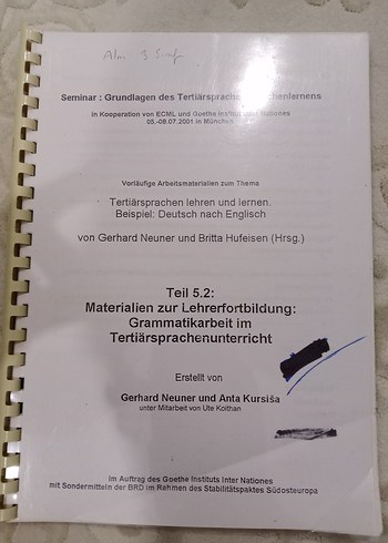almanca öğretmenliği ders notları kitapları