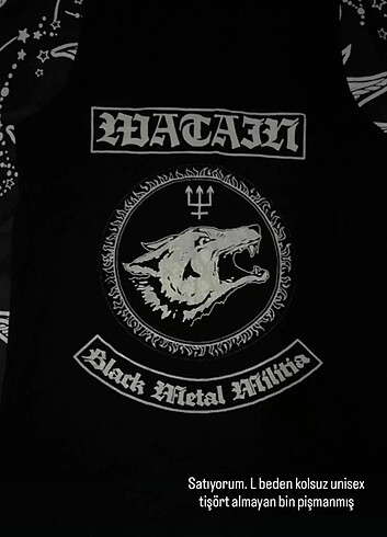 Watain Black Metal Militia Tişört Unisex Gothic
