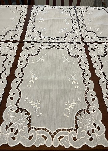 Nakışlı Beyaz Pastel Amerikan Servisi - Görsel 6