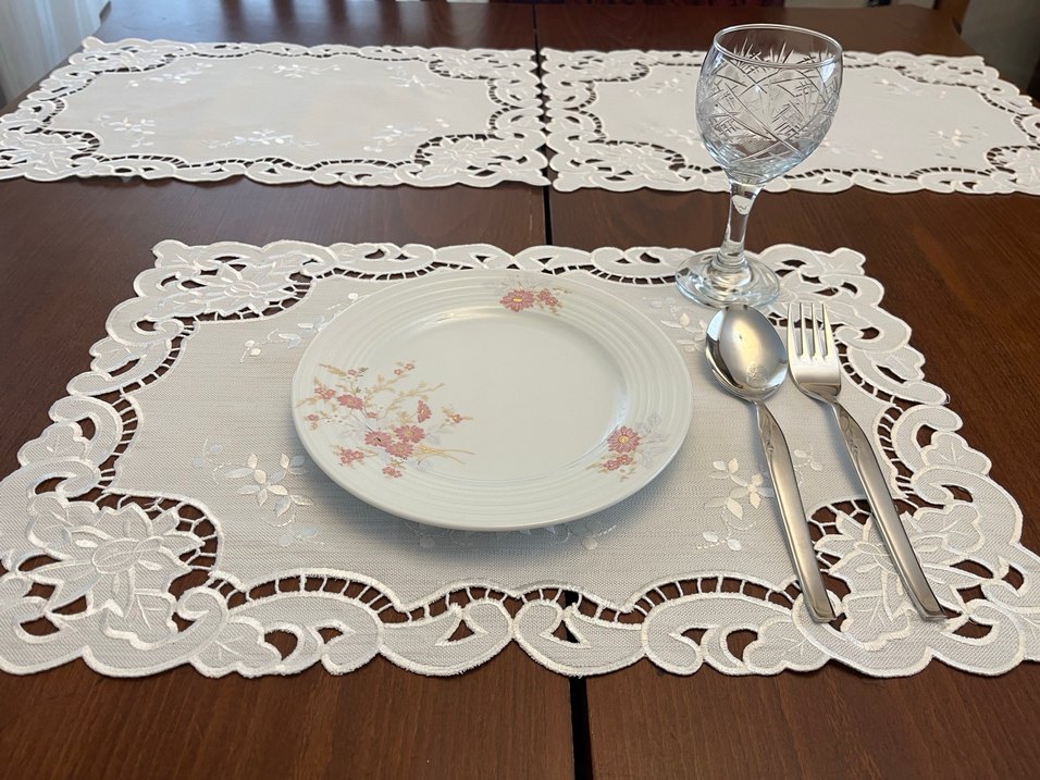 Nakışlı Beyaz Pastel Amerikan Servisi - Görsel 2