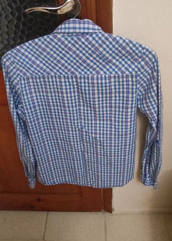 Koton Mavi Kareli Pamuklu Kadın Gömlek
