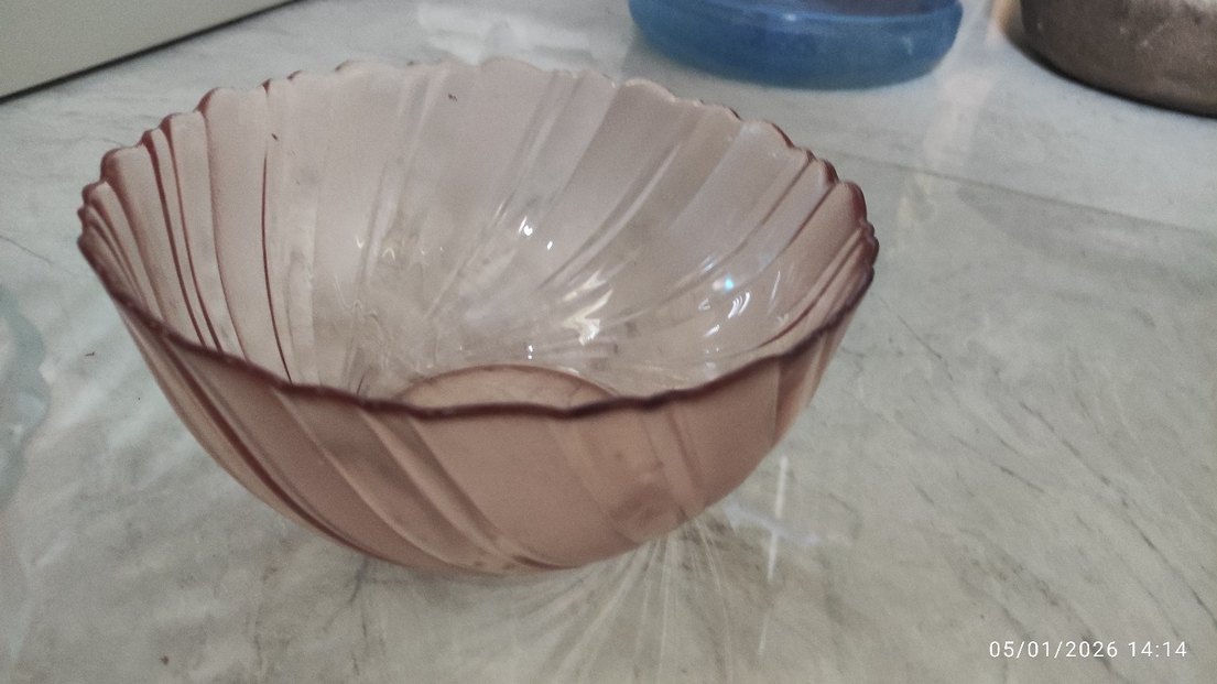 pembe Şeffaf Cam Kase - Görsel 3