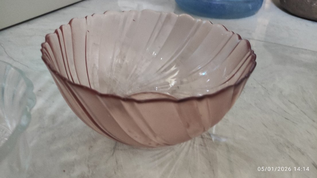 pembe Şeffaf Cam Kase - Görsel 4