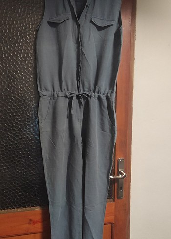 Gri Keten Kemerli Uzun Tulum - Görsel 2