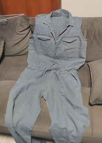 Gri Keten Kemerli Uzun Tulum - Görsel 4