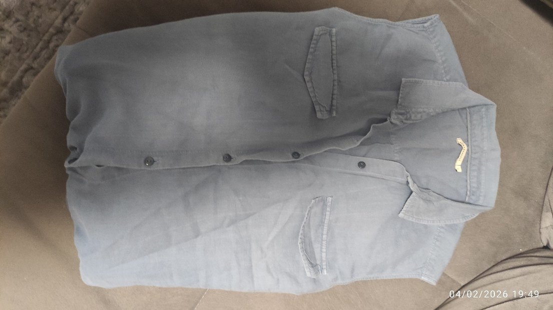 Gri Keten Kemerli Uzun Tulum - Görsel 5