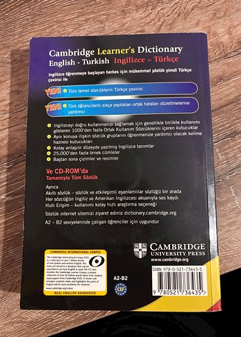 Cambridge İngilizce-Türkçe Öğrenci Sözlüğü - Görsel 2