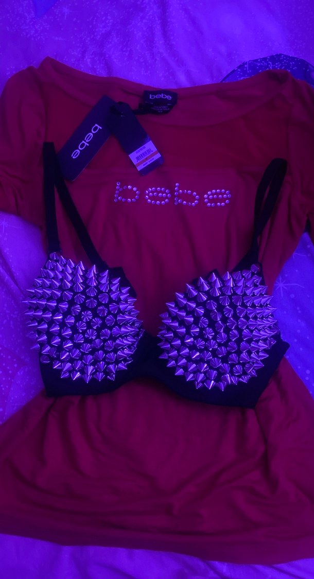 Diken detaylı y2k südyen - Görsel 3