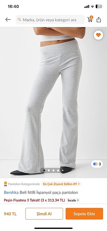 Bershka gri tayt muadili