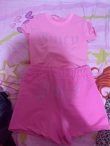 Juicy Couture Juicy pembe şort crop takım