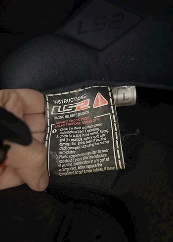 Siyah LS2 Baskılı Motosiklet Kaskı - Görsel 7