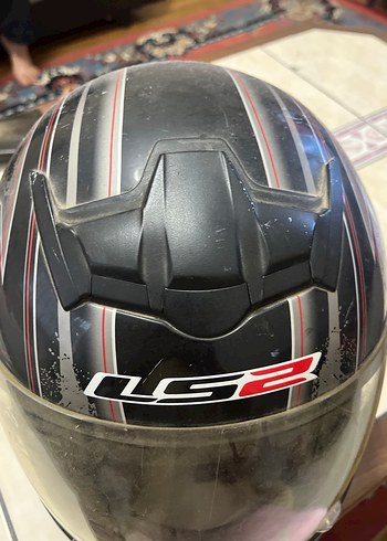 Siyah LS2 Baskılı Motosiklet Kaskı - Görsel 3