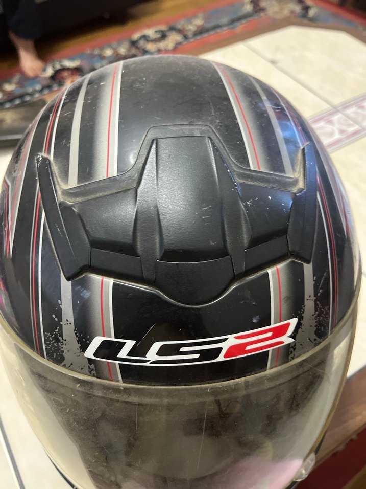 Siyah LS2 Baskılı Motosiklet Kaskı - Görsel 3