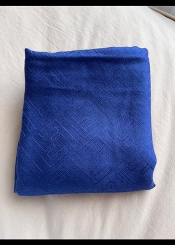 Kadın Mavi yün ipek şal - Görsel 2