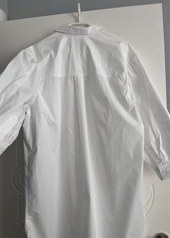 Beyaz pamuk Midi Gömlek - Görsel 8