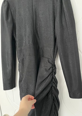 Uzun Kollu Siyah Gotik Kadın Abiye Elbise - Görsel 6