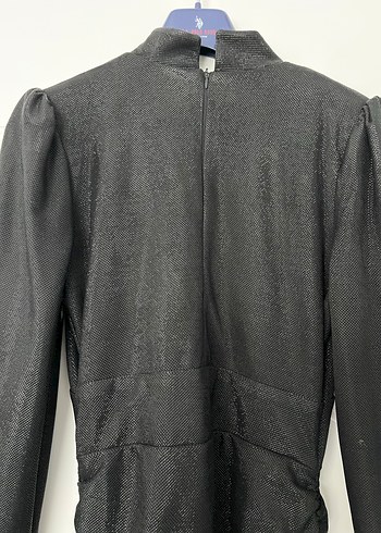 Uzun Kollu Siyah Gotik Kadın Abiye Elbise - Görsel 7