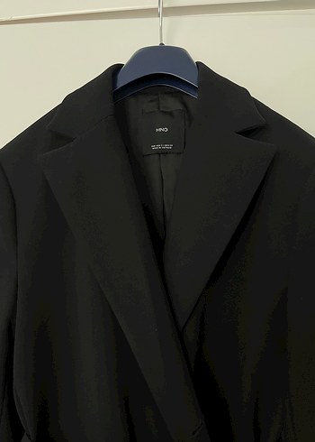 Mango Kemerli Siyah Kadın Blazer Ceket - Görsel 7