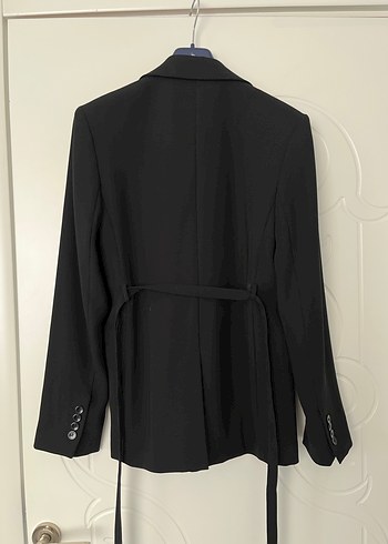 Mango Kemerli Siyah Kadın Blazer Ceket - Görsel 4