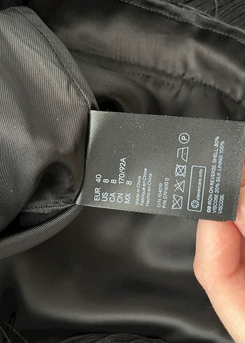 H&M İpek kadife kumaş siyah şık elbise - Görsel 9