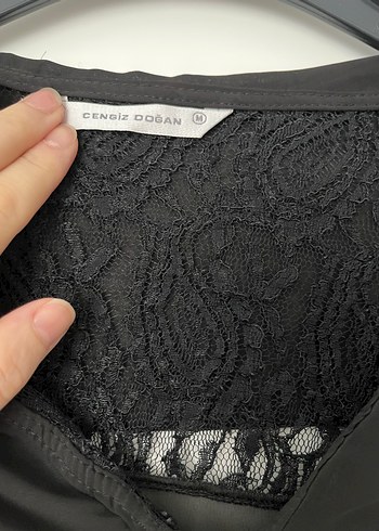 Dantelli şifon bluz - Görsel 3