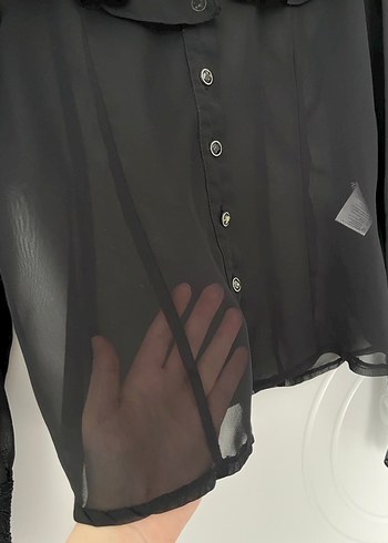 Dantelli şifon bluz - Görsel 5