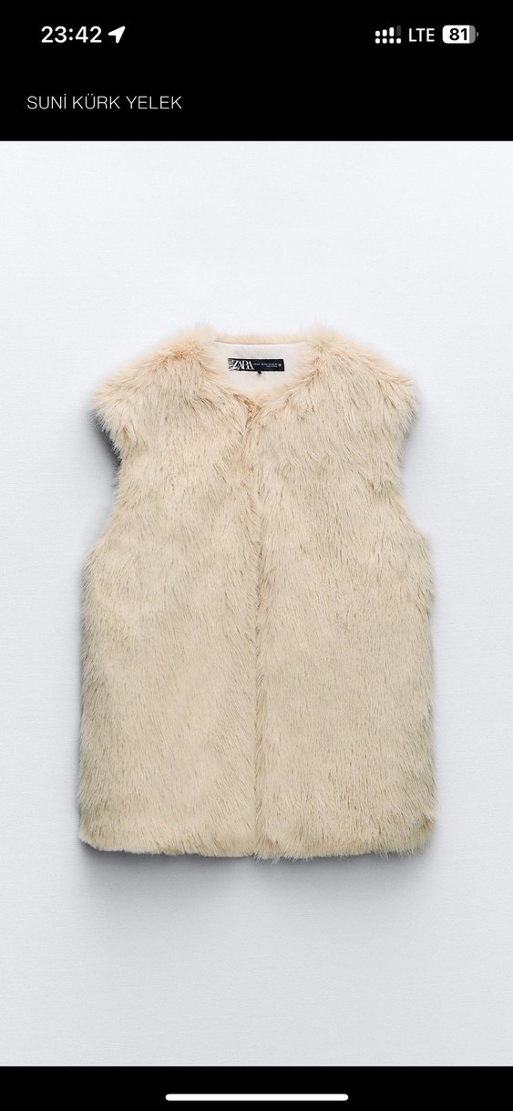 Bej Kürk Detaylı Midi Kadın Yelek - Görsel 4