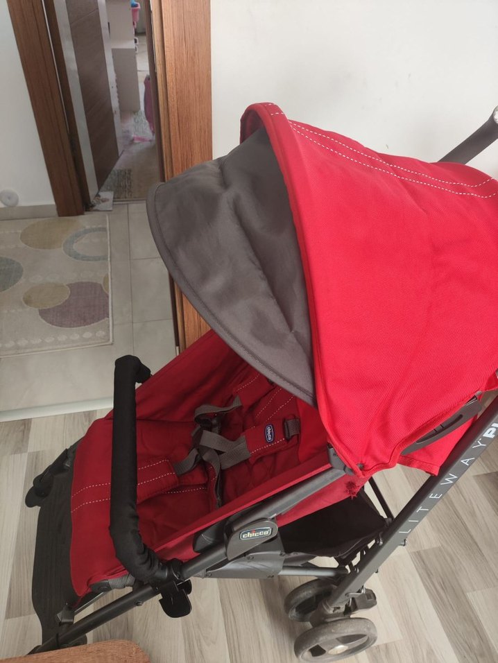 Kırmızı Chicco litre way 3 plus Bebek Arabası ve puseti - Görsel 5