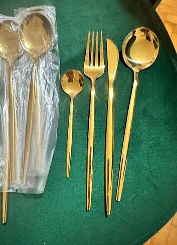 Paslanmaz çelik altın rengi 24 parça 