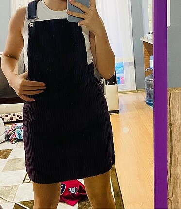 s Beden Koton Patlıcan Moru elbise 