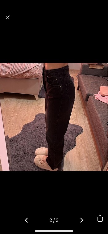 xs Beden siyah wide leg jean