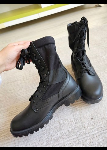 Siyah Kamuflaj Desenli Erkek Deri Bot - Görsel 3