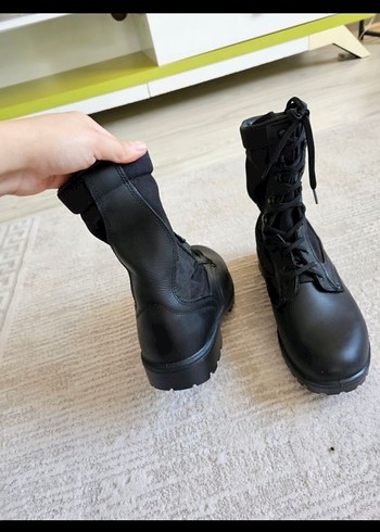 Siyah Kamuflaj Desenli Erkek Deri Bot - Görsel 2