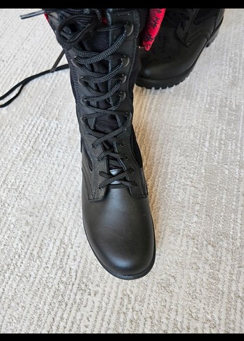 Siyah Kamuflaj Desenli Erkek Deri Bot - Görsel 4