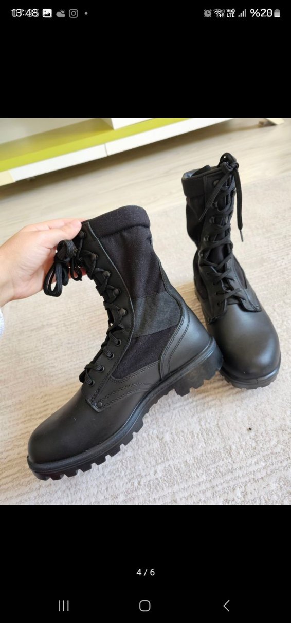 Siyah Kamuflaj Desenli Erkek Deri Bot - Görsel 3