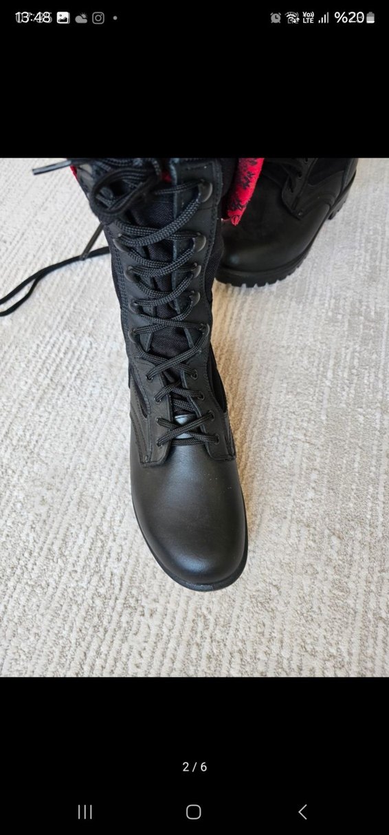 Siyah Kamuflaj Desenli Erkek Deri Bot - Görsel 4