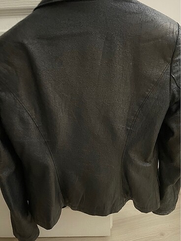 s Beden siyah Renk Deri görünümlü ceket