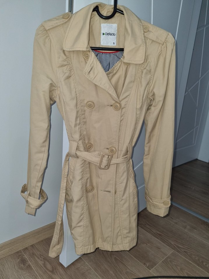 Bej Midi Boy Kadın Trençkot - Görsel 2