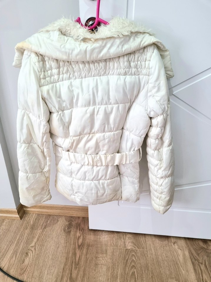 Beyaz Kürklü Kadın Kışlık Mont - Görsel 2