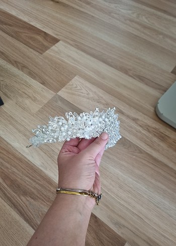 Işıltılı Beyaz Gelin Tacı - Görsel 3