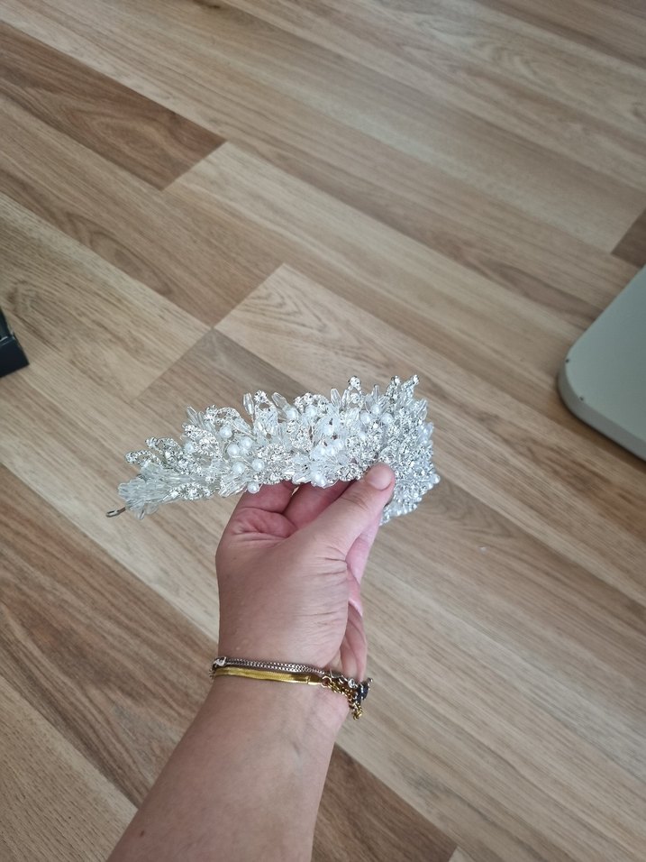 Işıltılı Beyaz Gelin Tacı - Görsel 3