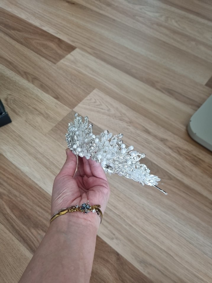 Işıltılı Beyaz Gelin Tacı - Görsel 2