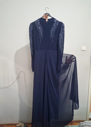 Piennar Lacivert Güneş Tulum Abiye Elbise - Görsel 2