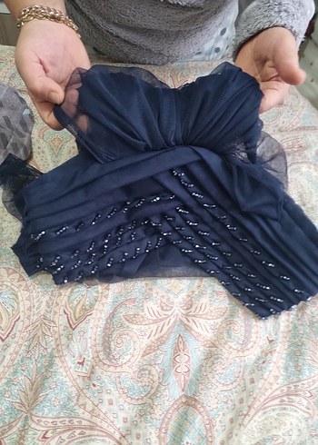 Piennar Lacivert Güneş Tulum Abiye Elbise - Görsel 6