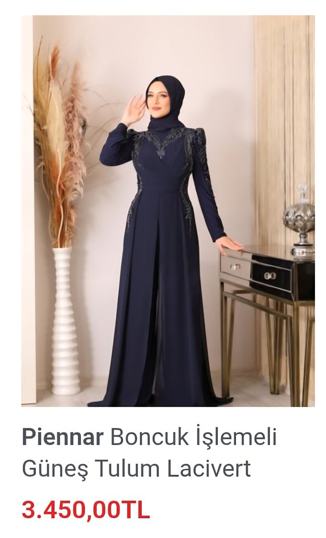 Piennar Lacivert Güneş Tulum Abiye Elbise - Görsel 5