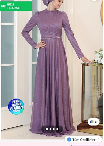 Parlak Mor Uzun Abiye Elbise - Görsel 5