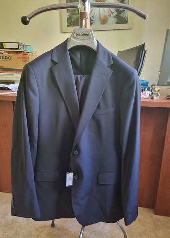 NETWORK Lacivert mikro yün karışımlı Takim Elbise - Görsel 5