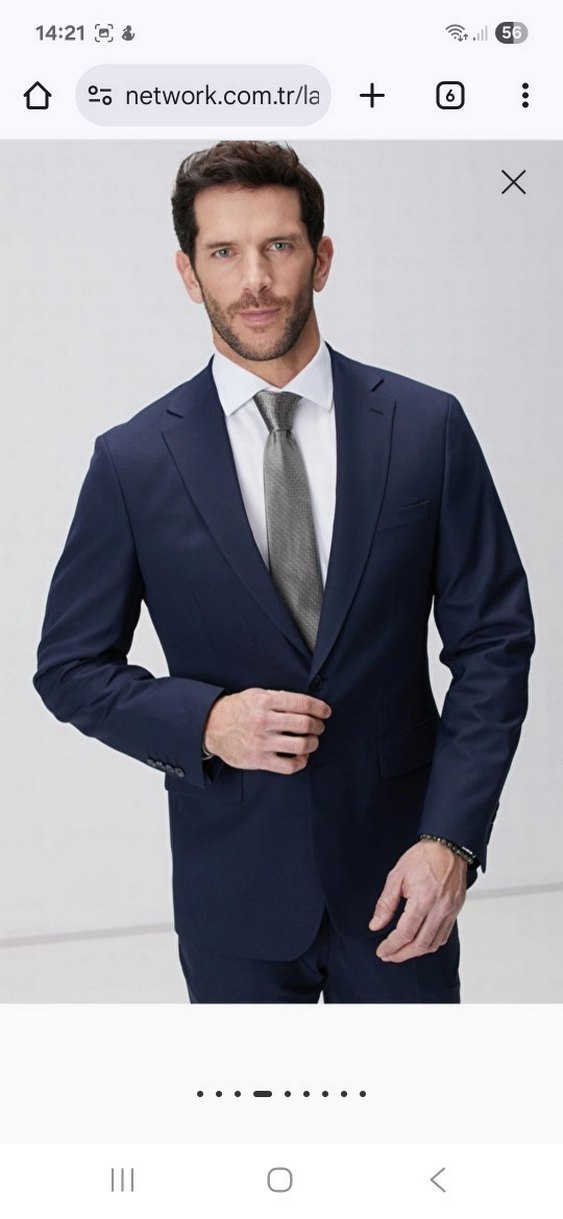 NETWORK Lacivert mikro yün karışımlı Takim Elbise - Görsel 2