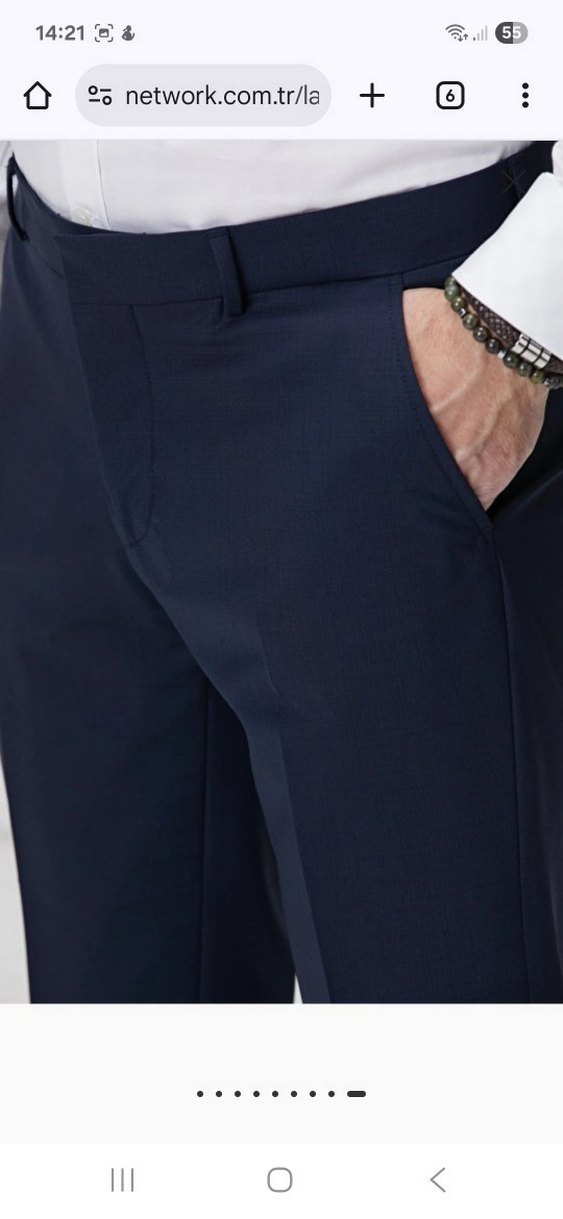 NETWORK Lacivert mikro yün karışımlı Takim Elbise - Görsel 3