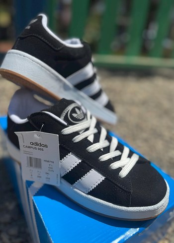 38 Beden siyah Renk Adidas Campus Siyah Beyaz Kadın Spor Ayakkabı